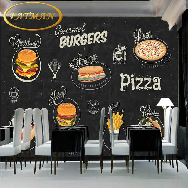 Fototapete handgemalte hamburger pizza shop hintergrund wohnzimmer ... Fototapete handgemalte hamburger pizza shop hintergrund wohnzimmer ...