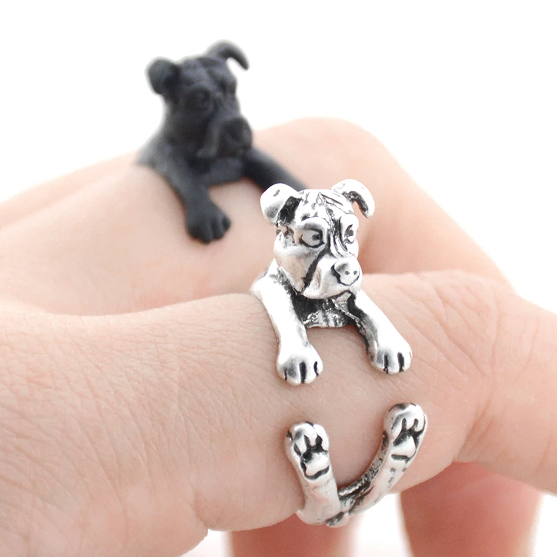 Мужские и женские металлические кольца Fei Ye Paw Floopy Ears питбулл оберточная собака