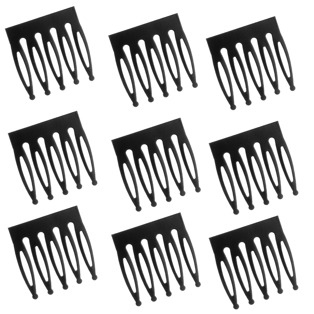 100pcs Fashion Girl Dolls 5 Teeth Hair Side Comb Clip Hairpins Dress Up Decoration - Black