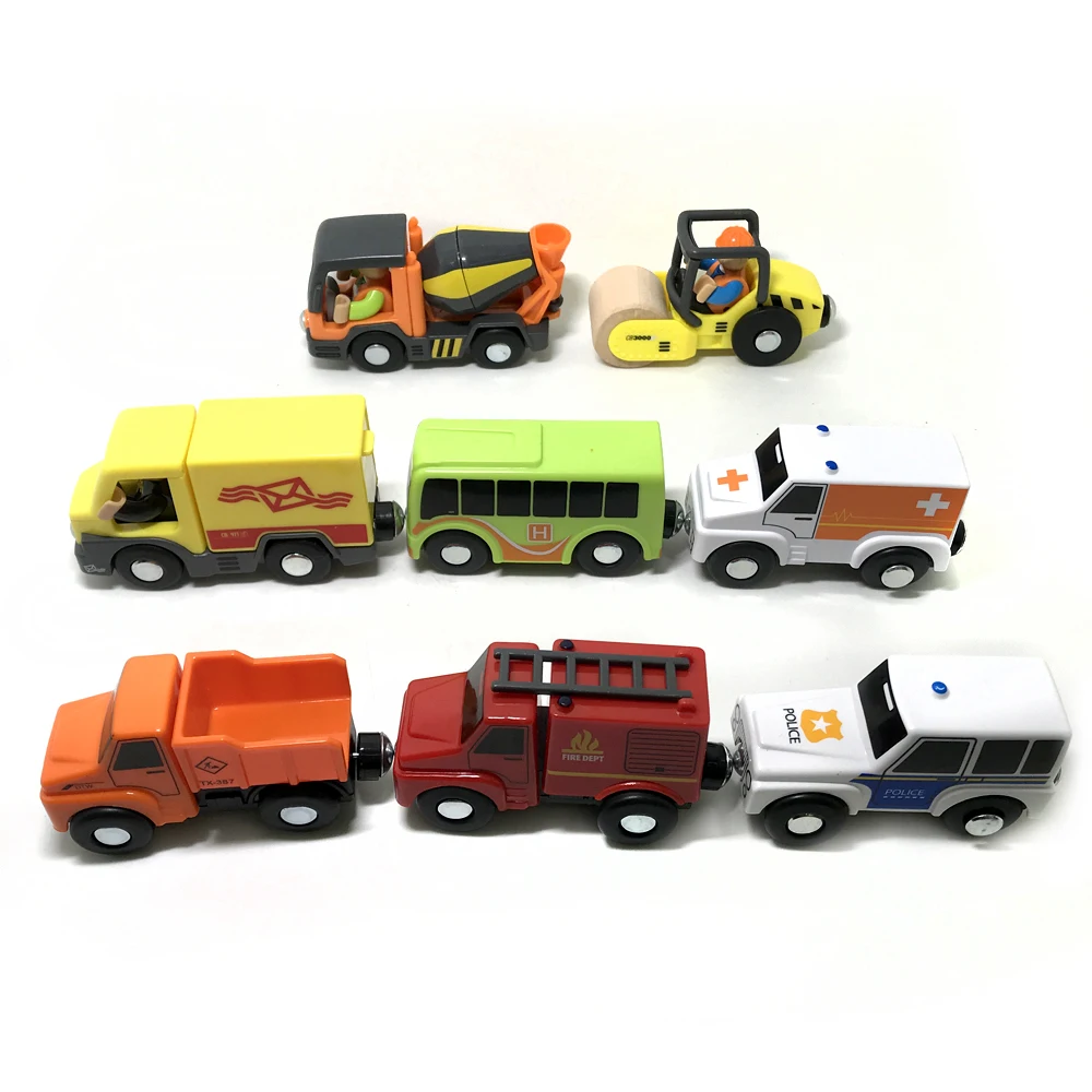 Magnetic Car Toy Function Train Track Scene Car Truck Accessories Compatible With Wooden Track Children's Educational Toys W09 - Image 5