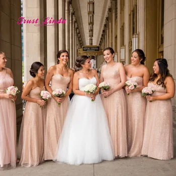 

Charming Formal Women Dress For Wedding Party Off The Shoulder Sweetheart Floor Length Champagne Bridesmaid Dresses