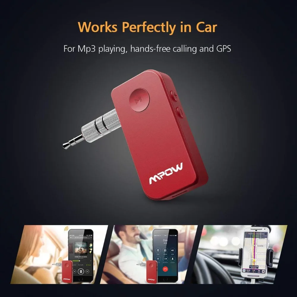 VicTsing Bluetooth Receiver Portable Car Adapter Aux for Music Streaming Sound Car Audio Stereo System 3.5mm Bluetooth Car Kit   (5)