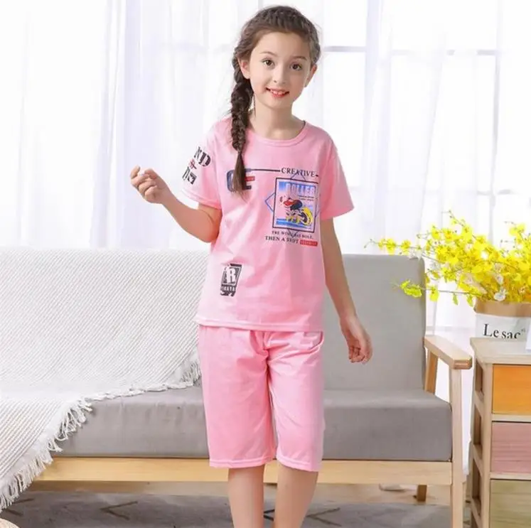 style 3 Популярная летняя детская одежда для сна, Детские хлопковые Пижамные комплекты, одежда для маленьких мальчиков и девочек, костюм с героями мультфильмов, пижама с короткими рукавами - Цвет: style 3
