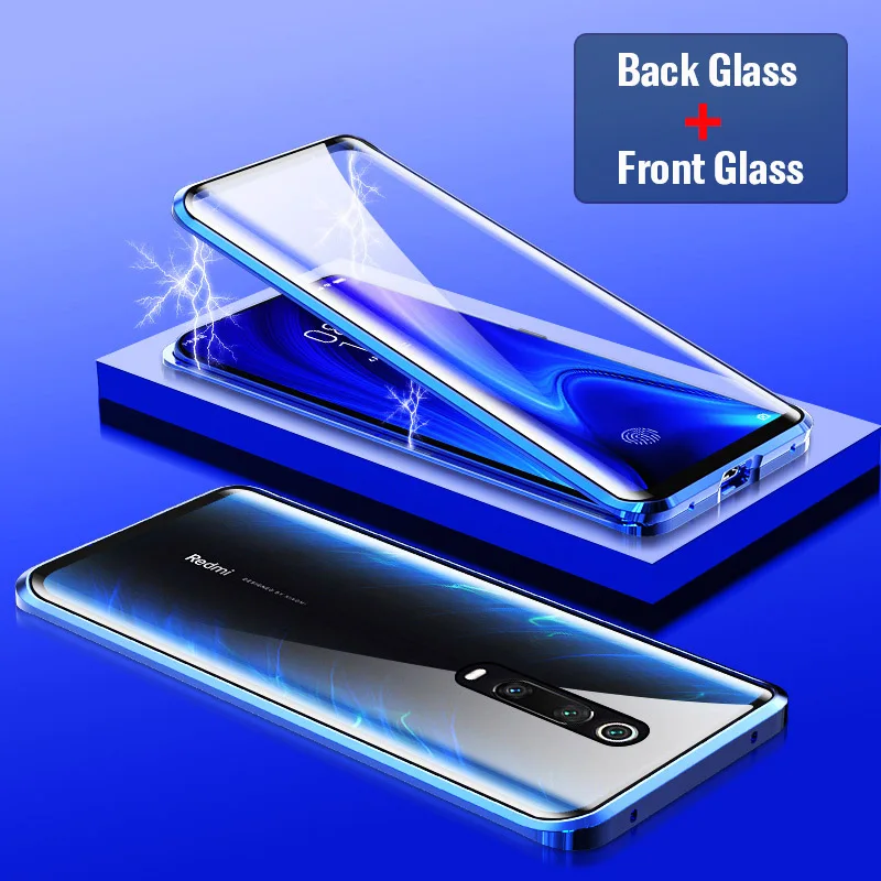 

Front + Back Glass 360 Protection Case For Xiaomi Mi 9 Mi8 Mi9 SE 9T 6X A2 Pro Magnetic Metal Case For Redmi Note 7 Pro K20 Pro