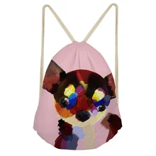 THIKIN краска мультфильм собака ребенок Drawstring сумка для девочек сумки на плечо полиэстер хорошее качество связка карман школы ежедневно Mochila
