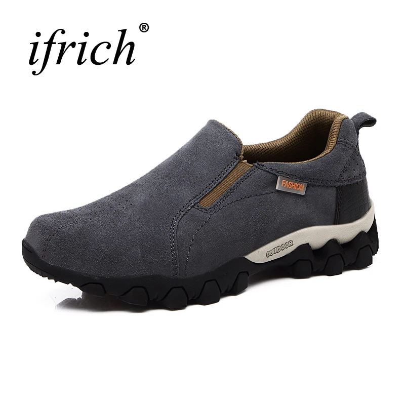 

2019 New Arrival Spring/Autumn Mens Hiking Shoes Outdoor Boots Slip on Camping Boots Rubber Leather Mountain Climbing Sneakers
