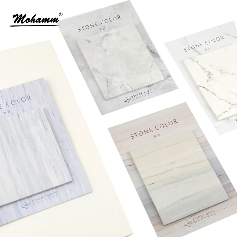 

1 Pcs Creative Japanese Marble Stone Color Sticky Note Memo Pad Office Planner Sticker Paper Stationery School Supplies