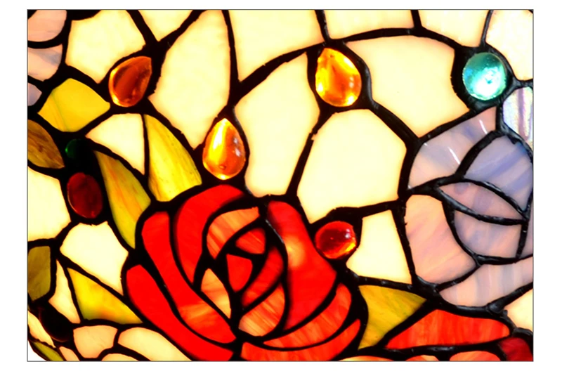 FUMAT Европейский стиль пасторальные розовые стеклянные абажуры торшеры Тиффани Витраж цветок светодиодный напольный светильник для гостиной