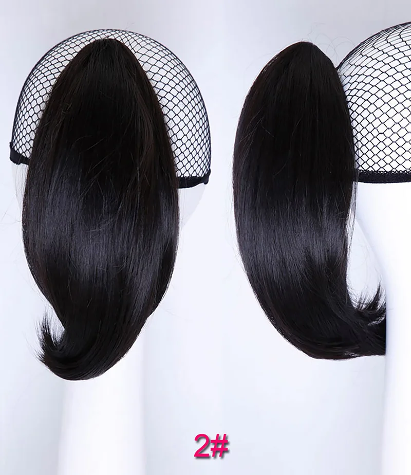 DIFEI 6 ''короткий прямой конский хвост натуральные волосы синтетический захват конский хвост термостойкие волосы для наращивания - Цвет: #17