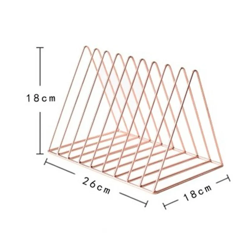 الهندسة رف عرض الصحف والمجلات التخزين رف الذهب المعادن الحرف اليدوية ديكور المنزل L3135