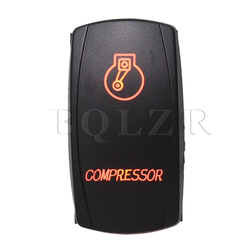 

45MM 7 Pin Momentary Rocker Switch Machine Pattern LED Lights Orange for Truck BQLZR