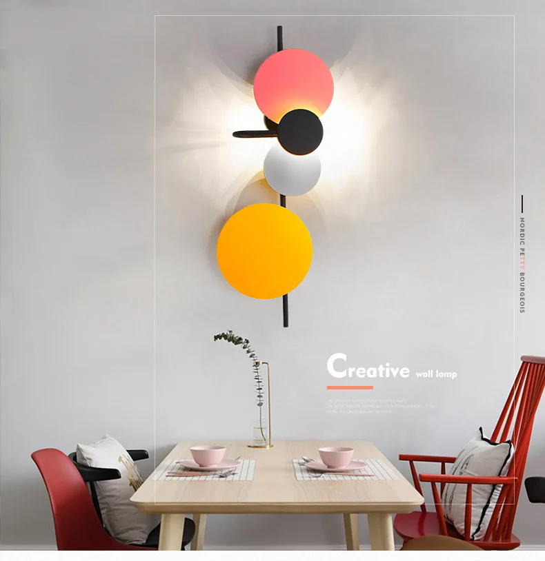 Moderno e Minimalista Sala de Estar Luzes do Corredor Nordic Parede Personalidade Criativa Quarto Lâmpadas Led Luz 2 luz parede luzes do corredor personalidade criativa quarto lâmpadas led