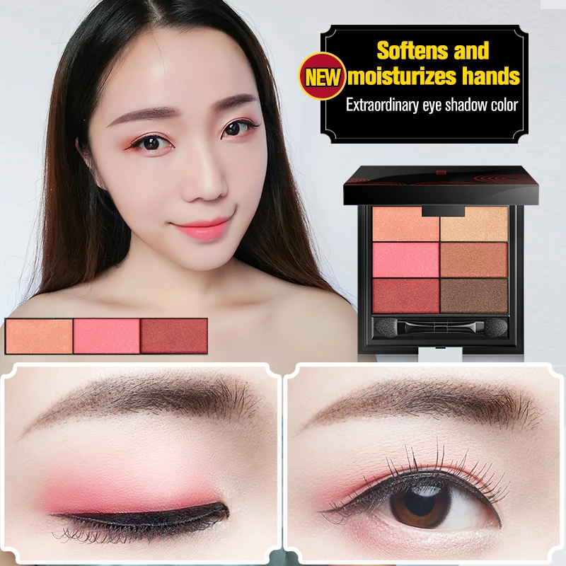 

MEIKING 6 Colors Eye Shadow Makeup Palette High Quality Powder Eyes Metal Naked Nude EyeShadow Cosmetics Brush & Mirror