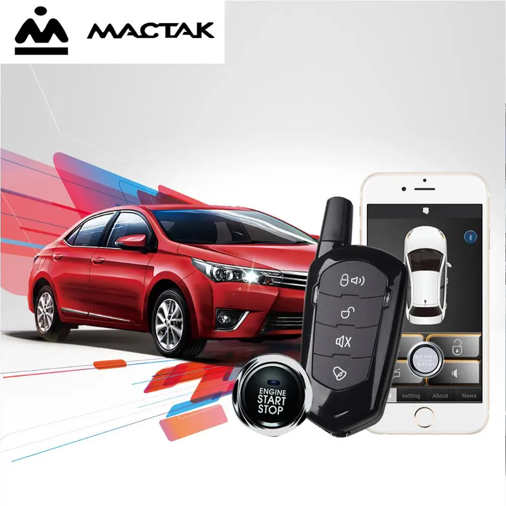  MACTAK SmartPhone Control PKE Car Alarm System Kit Smart Passive Auto Central Locking Car Door Keyl