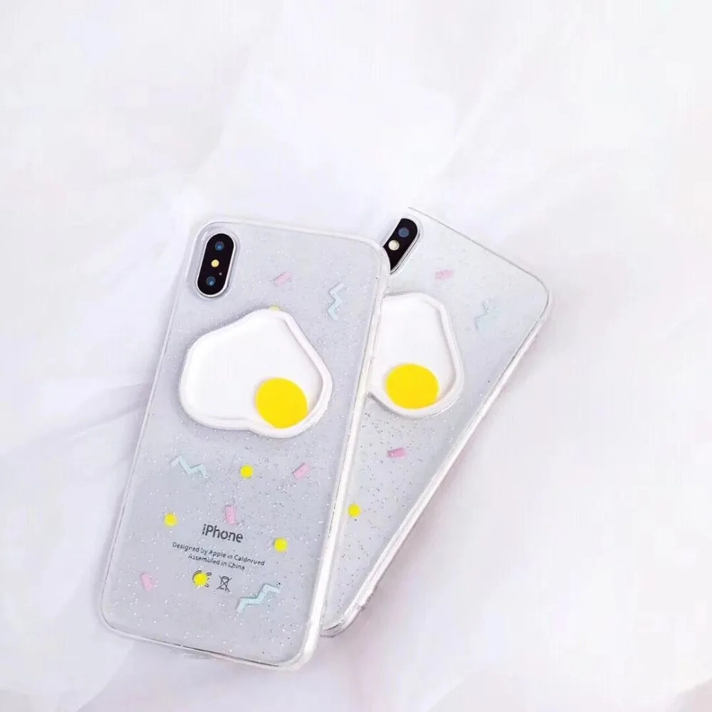 Туманно красоты для iPhone 8 6 S плюс Роскошный блеск яйца рисунком Глянцевая Мягкие