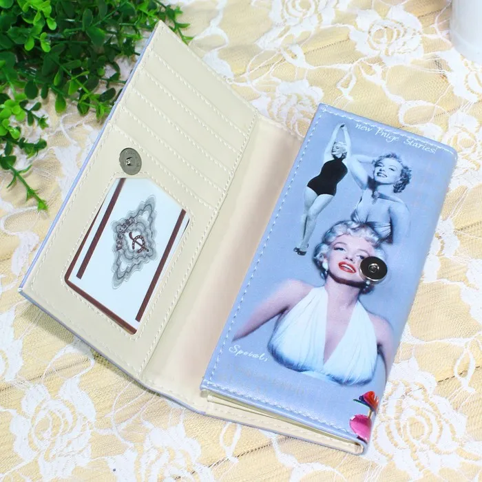 Marilyn Monroe Caractère Femmes Portefeuilles Lady Sacs À Main Sacs À Main porte  monnaie Longue D'embrayage Moneybags Bleu porte cartes portefeuille Burse  Sacs | AliExpress