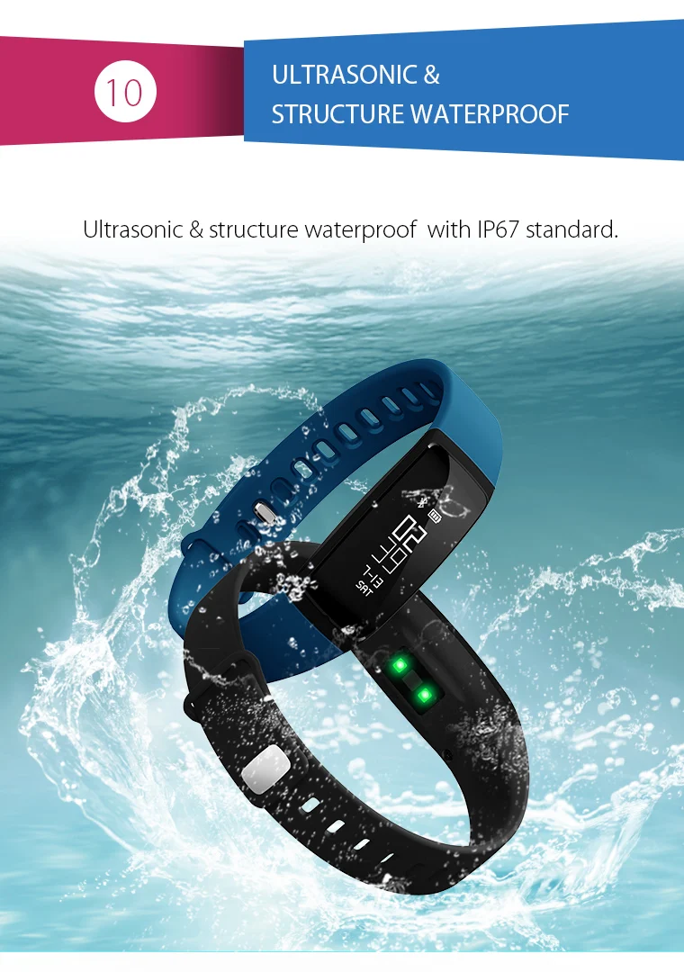 SmartBand V07 Смарт Браслет часы монитор сердечного ритма крови Давление браслет Фитнес трекер SMS для Android/IOS Телефон