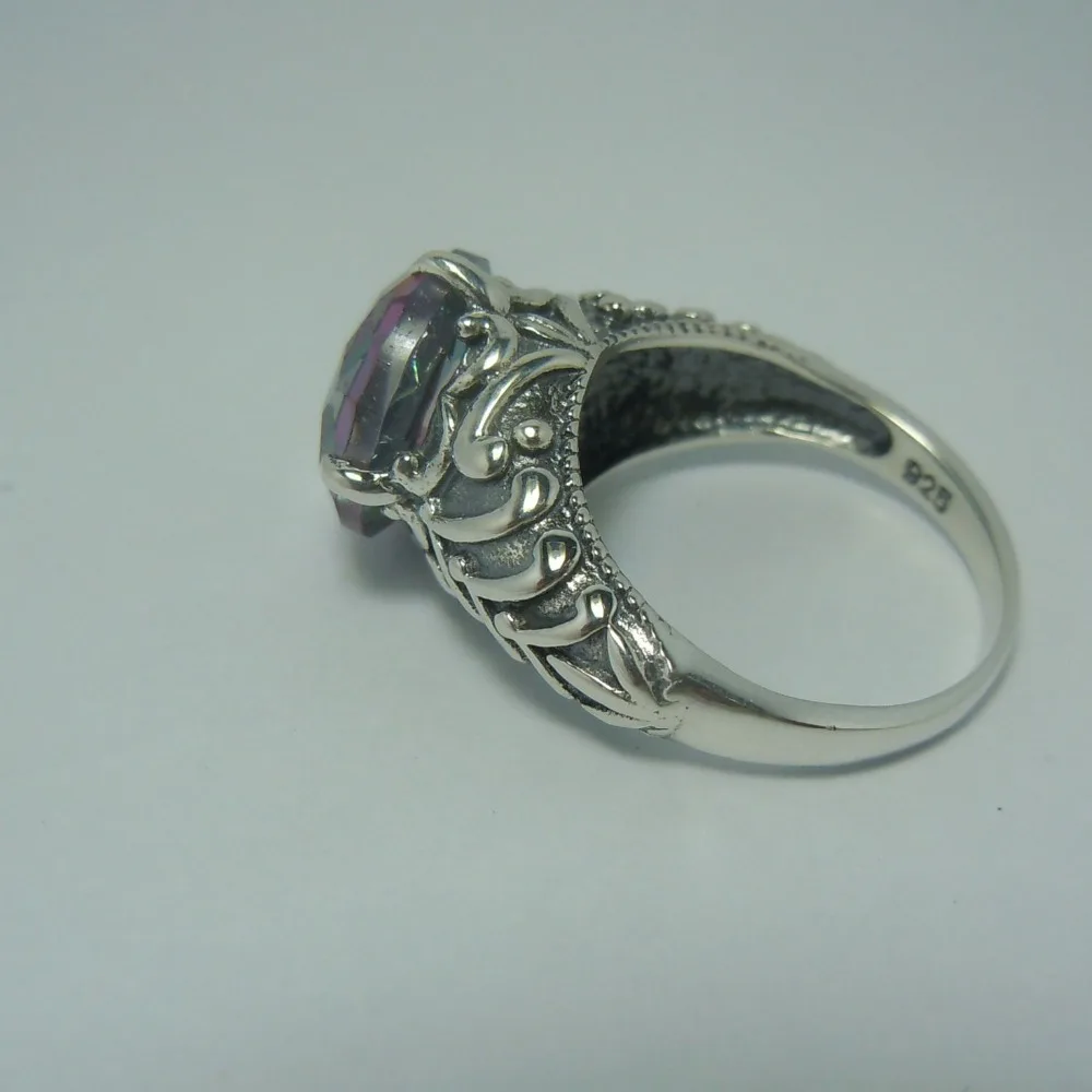 

Can customize the free shipping, wholesale and retail mysterious discus topaz tide The ancient silver ring