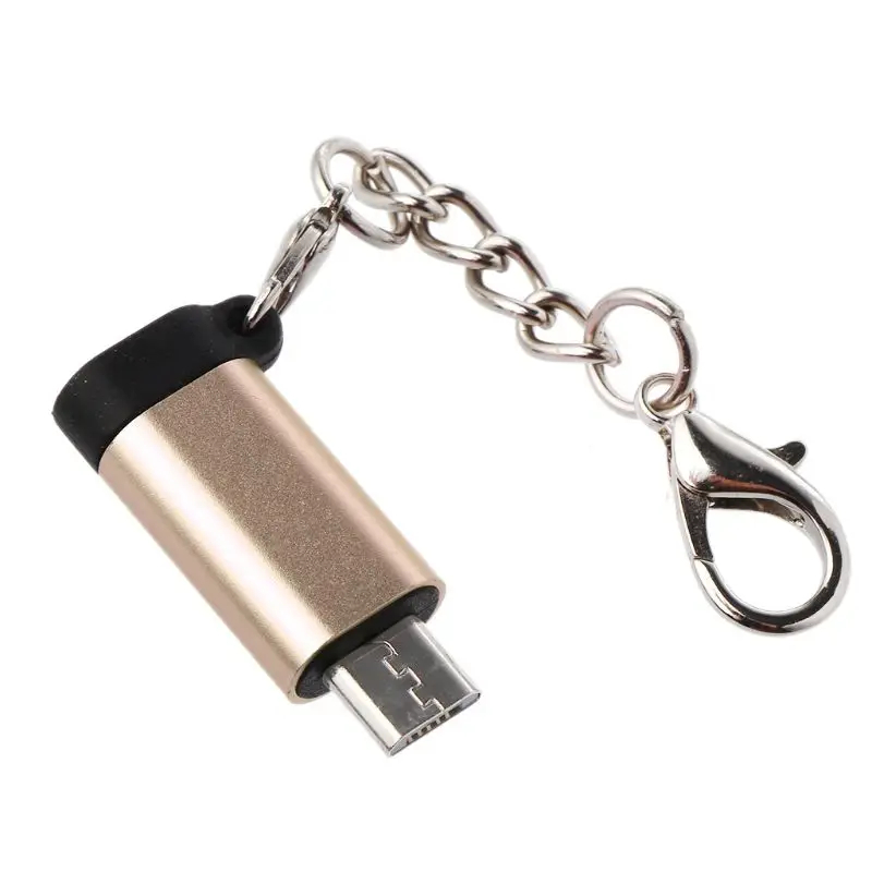 Анти-потерянный 8 Pin для молнии Женский микро USB Мужской адаптер конвертер для samsung Xiaomi Huawei Android смартфон планшет - Цвет: Золотой