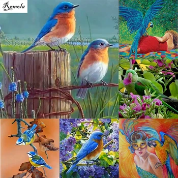 

full square/round drill Embroidery Birds and flowers diamond 5D DIY paintings 3D Cross stitch kits mosaic pictures wall stickers