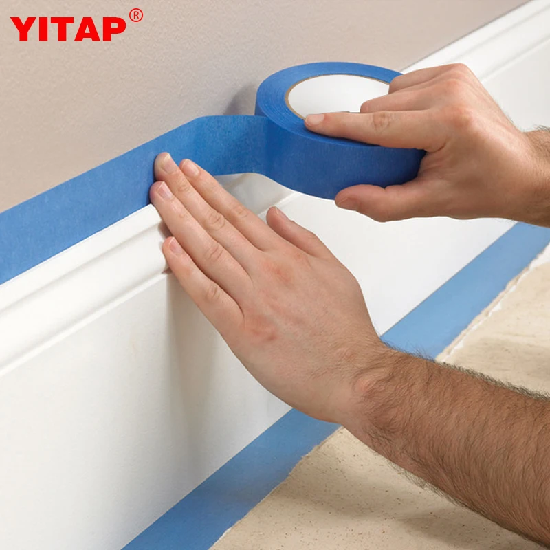 

Two roll 1.88 inch Multi-use Clean Release Blue Crepe Paper Paint Masking Painting Tape