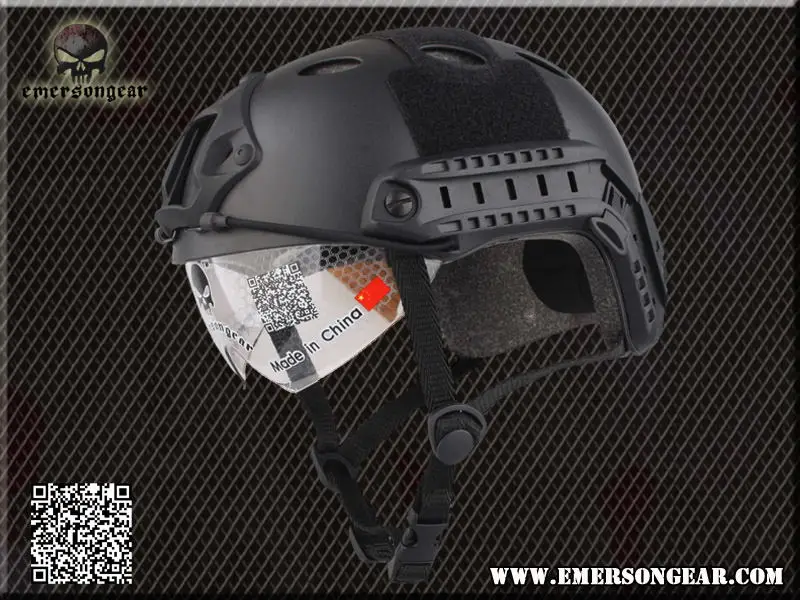 Emerson Airsoft Пейнтбол База Jump Шлем Маски для век защитные очки военные тактика шлем оптом и в розницу - Цвет: PJ BK