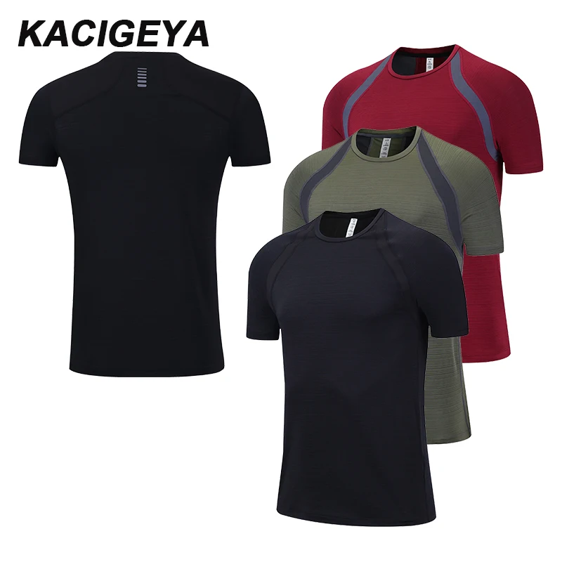 Мужская футболка с короткими рукавами для бега быстросохнущая тренировок по
