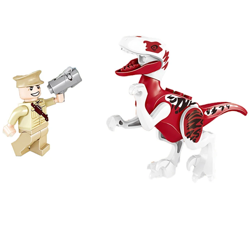 4 pieces of dinosaur DIY assembled building blocks dinosaur toys Jurassic world birthday gift educational toys Legoing blocks