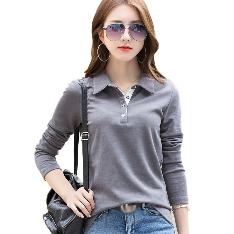 camisas polo manga larga para mujer