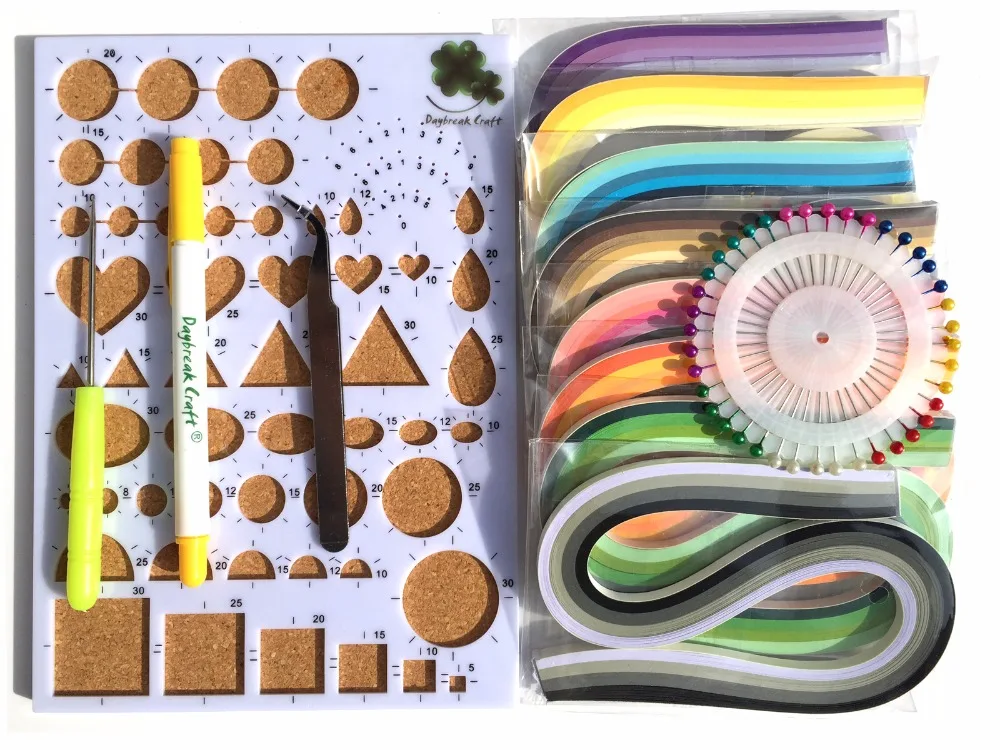 DIY Quilling Kits 5mm Quilling Paper Strips,pens,quiling mold board
