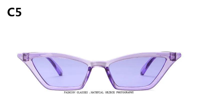 ZXWLYXGX Новые солнцезащитные очки кошачий глаз женские брендовые дизайнерские ретро красочные прозрачные Красочные Модные солнцезащитные очки кошачий глаз мужские UV400 - Цвет линз: C5
