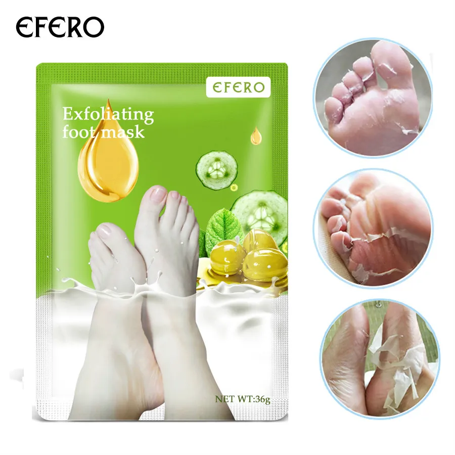 

EFERO 3packs Plant Essence Exfoliating Foot Mask for Legs Dead Skin Remover Whitening Moisturizing Peeling Sock for Pedicure