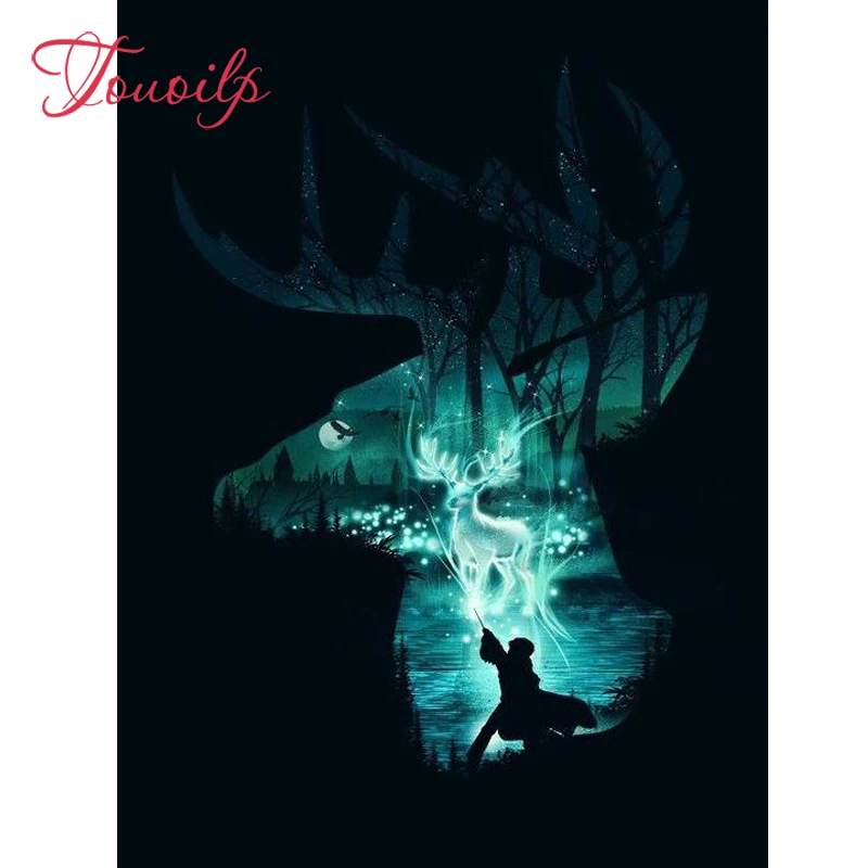

touoilp 5D Diamond Painting 100% Home Decor Cross Stitch Mosaic square&round Diamond Embroidery HARRY POTTER deer Paste Picture