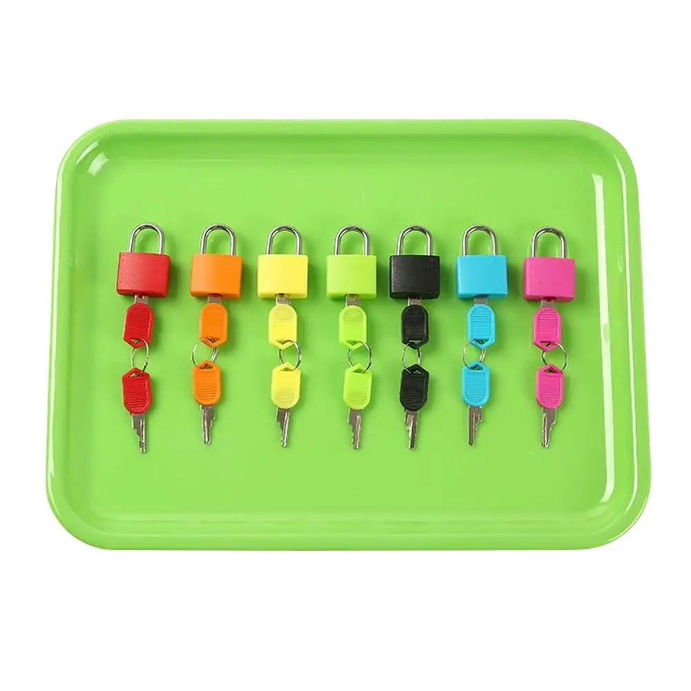  Teaching Aids Color Small Lock Learning Unlocking Game Early Childhood Education Montessori Key Loc - 33063182466