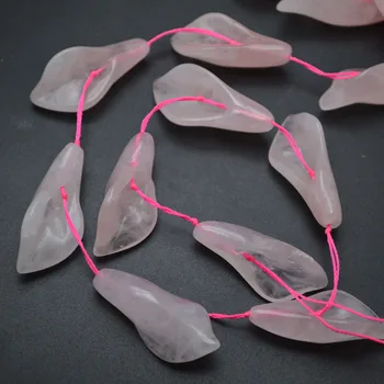 

14x38mm Natural Pink Stone Carved Tulip Flower Loose Beads