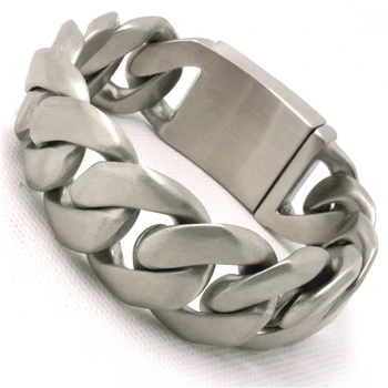 

Factory Price 25mm Huge&Heavy Bracelets&Bangles Dull Polish Men Biker Chain Stainless Steel Bracelet