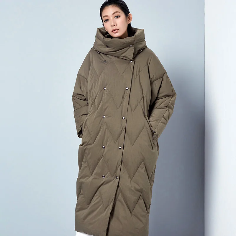 BC047 New Arrival 2016 font b women b font casual hooded double breasted thick x long