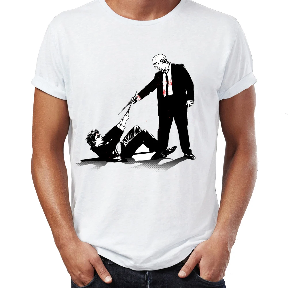 

Fashion Men's t-shirt Banksy Reservoir Dogs Wand Battle Artsy Awesome Artwork Printed Tshirt Tees Tops Harajuku Streetwear