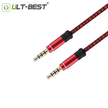 

ULT-Best Audio Jack 3.5mm 4 Pole Connector Premium Version 3.5mm Jack Plug Audio AUX Cable With Nylon For Ipod Headphone MP3