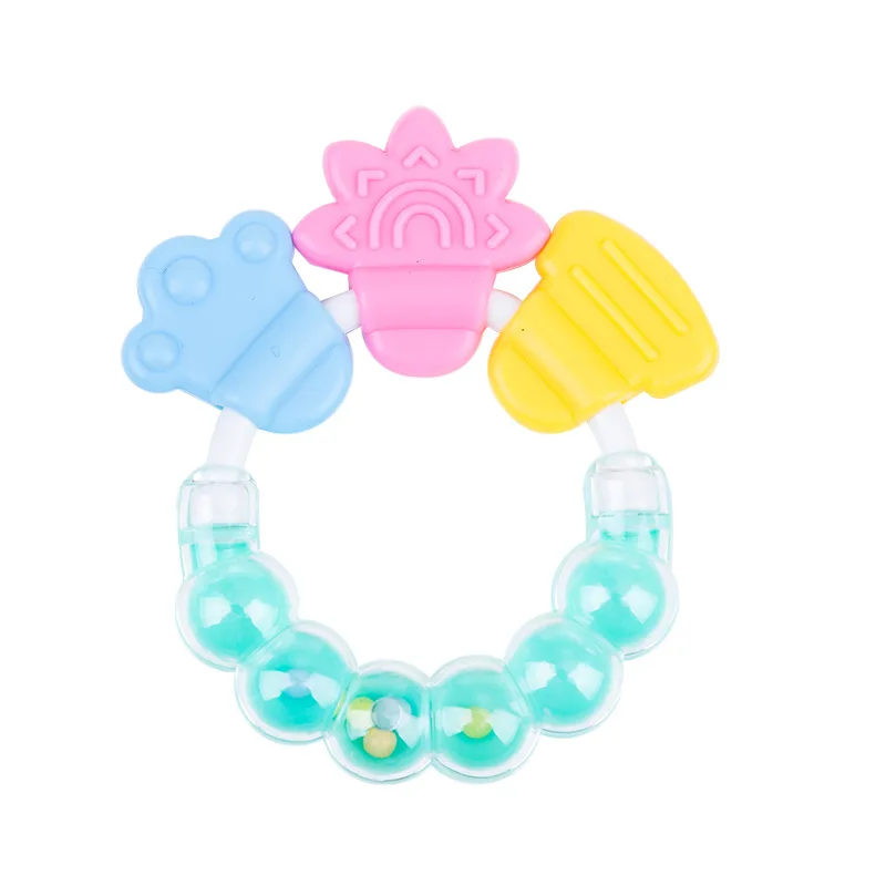 

Cartoon Baby Teether Educational Mobiles Toys Teeth Biting Baby Rattle Toy Bed Bell Silicone Handbell Jingle Birthday Gifts