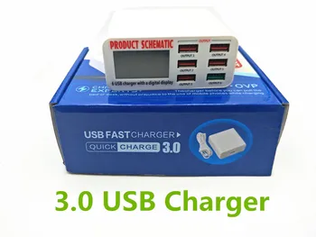 

Universal 6 USB Charger HUB 40W 5V 6A Smart LED Display Mobile Phone Charge Station Quick Charge 3.0 USB Charging Power Adapter