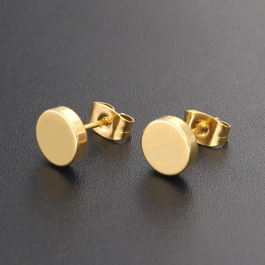 4 шт Т-образные квадратные серьги, круглые серьги, треугольные серьги-гвоздики для женщин, ювелирное изделие, рождественские подарки - Окраска металла: Gold Stud Earrings