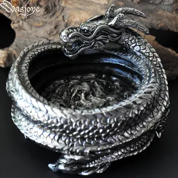 

Dragon Titanium Steel Ashtray Metal Crafts Ornaments Cigar Cigarette Ash Trays Birthday Gifts For Boys Men Male Present