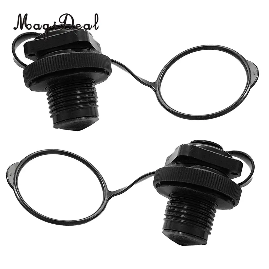 1 Pair Air Valve Caps Inflate Deflate Airlock Spiral Air Plugs Screw for Inflatable Fishing Boats Airbed Dinghy Yacht