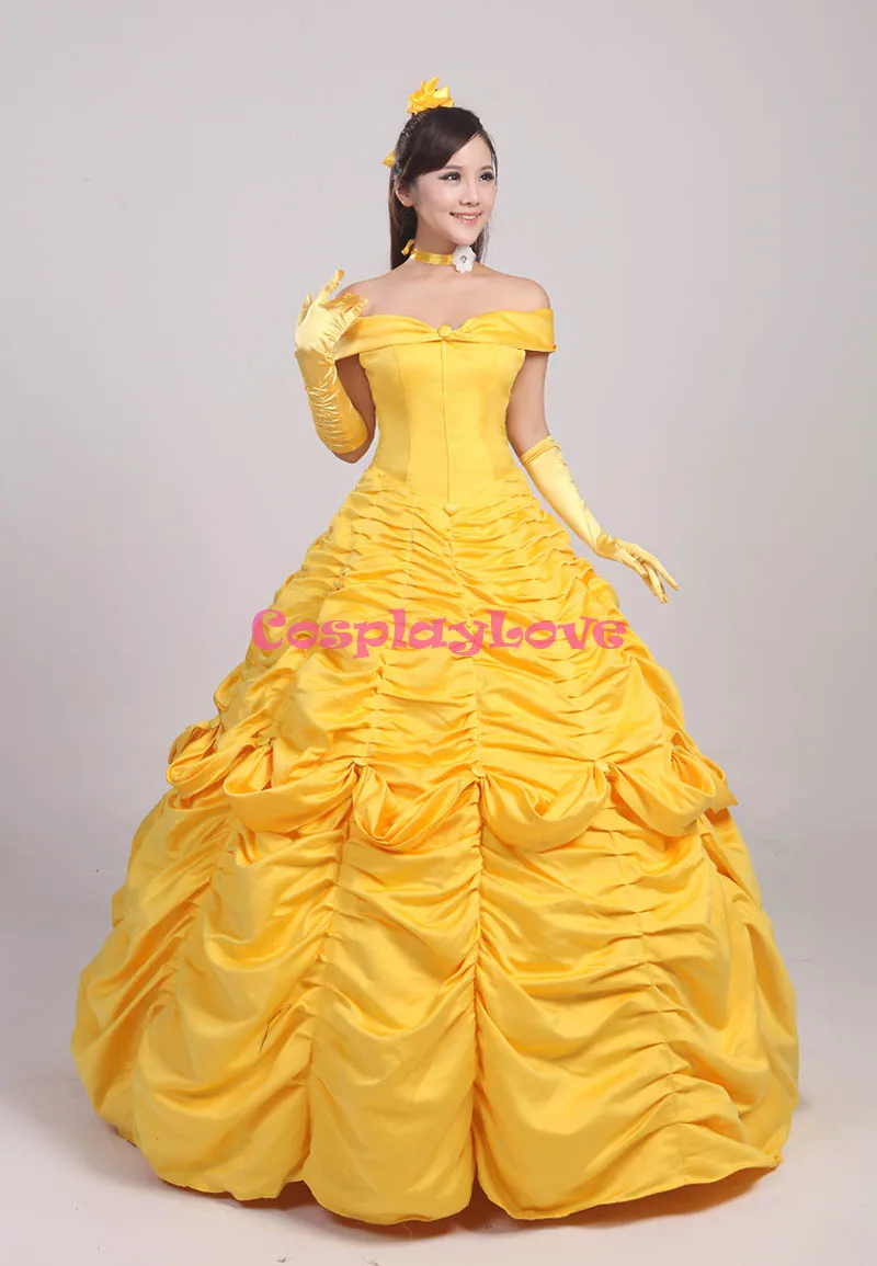 CosplayLove Custom Made Beauty And The Beast Belle Princess Yellow Dress Cosplay Costume For Halloween Christmas Party (7)