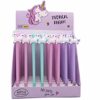 

40pcs/lot creative cute cartoon horse doll gel pen water ink roller ball pen sign pen office school supplies gift