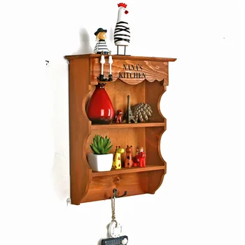 

1PC Zakka vintage old grocery shelves wooden wall partition storage rack wood storage box JL 0943