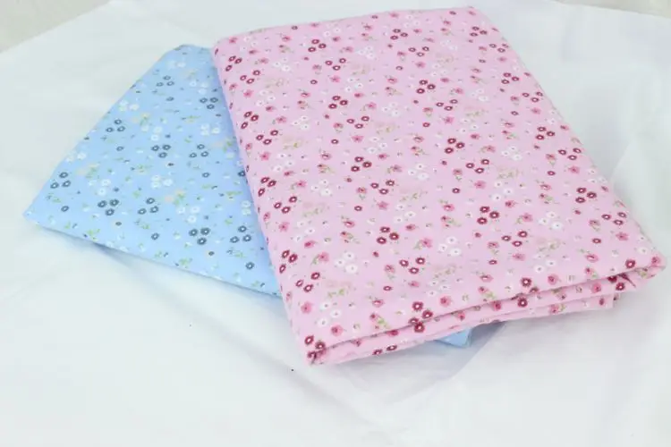 Blue and pink floral 100 Cotton Flannel Fabric for Children Sleepwear