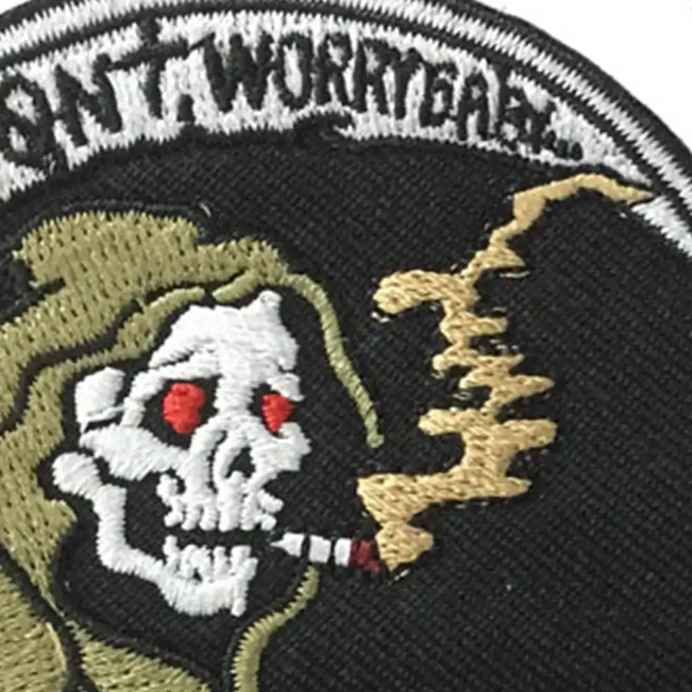 Patch Death Skull Skeleton Badge Embroidered Applique Sew Grim Reaper Iron On Patch Collectables Sloopy In