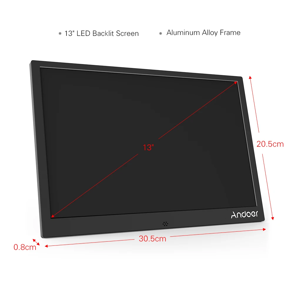 Andoer 1" LED Фоторамки 1280*800 Поддержка 1080 P видео в случайном порядке Алюминий w/Дистанционное управление Рождество на день рождения подарок